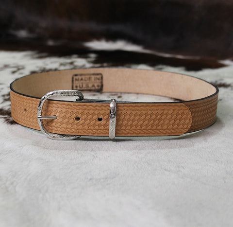 Basket Weave Gun Belt | Made in USA | Genuine Leather | Only $26.95